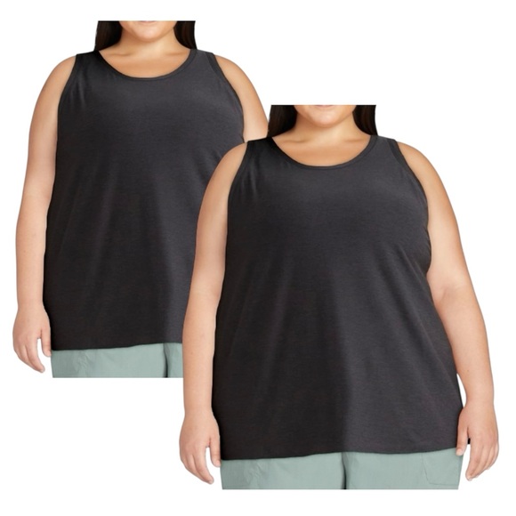 2-Pack Athletic Works Women's ButterCore Relaxed Tank Tops Sizes XXL (20) Black - Picture 1 of 11